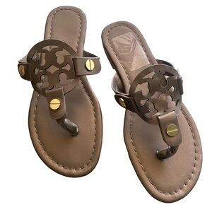 Tory Burch Style Brown Slip On Thong Sandals Size 7 New